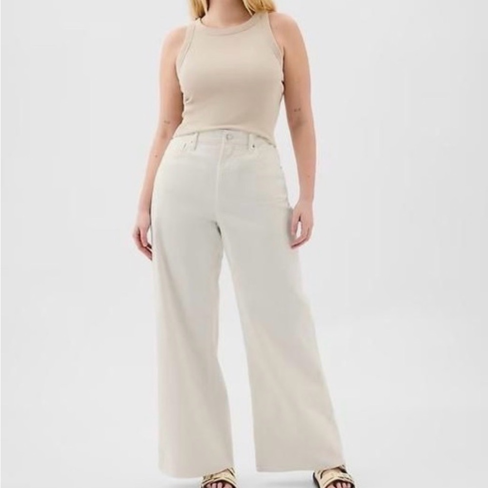 GAP Off White Wide-Leg High-Rise jeans 10 R